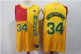 Bucks 34 Giannis Antetokounmpo Yellow 2018 19 City Edition Nike Swingman Jersey,baseball caps,new era cap wholesale,wholesale hats